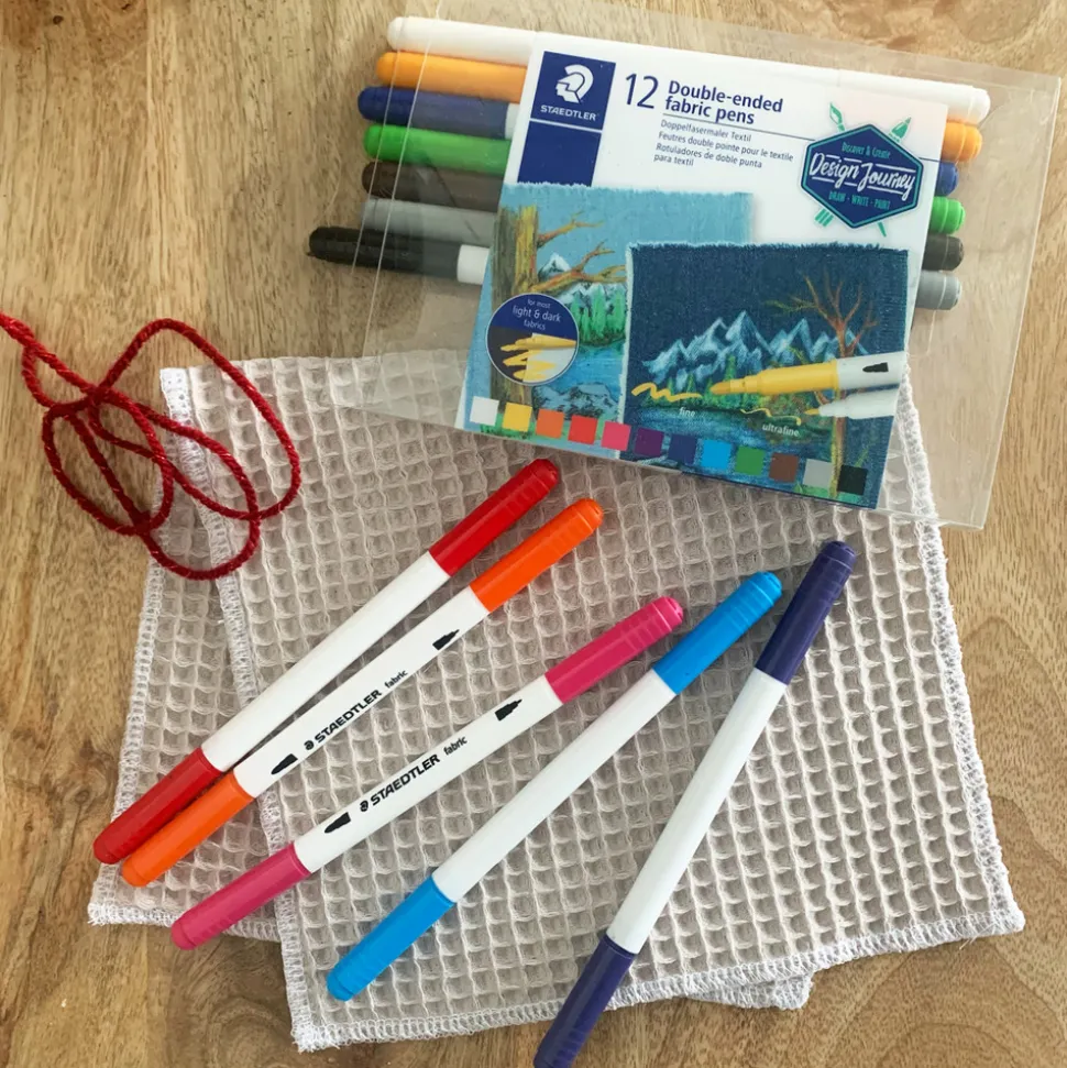 MES COURSES EN VRAC - 12 feutres pour textile à double pointes