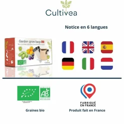 MES COURSES EN VRAC - Cultivea kit sacs de culture prêt à pousser - concombre, tomate, poivron