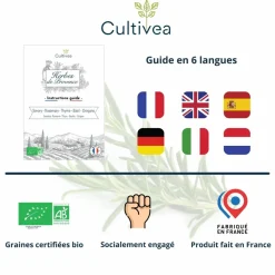 MES COURSES EN VRAC - Cultivea saveurs du monde - kit prêt à pousser herbes de provence - sarriette, romarin, thym, basilic, origan