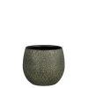 MICA - Cache-pot Madeira, en terre cuite, coloris vert - H.18xD.18cm