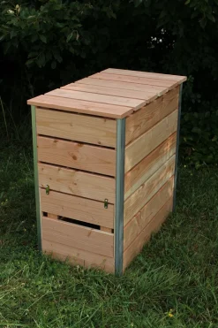 MON PETIT POTAGER - Composteur bois Douglas 246L STEEL - L80xl45x82 cm - Epaisseur 19mm