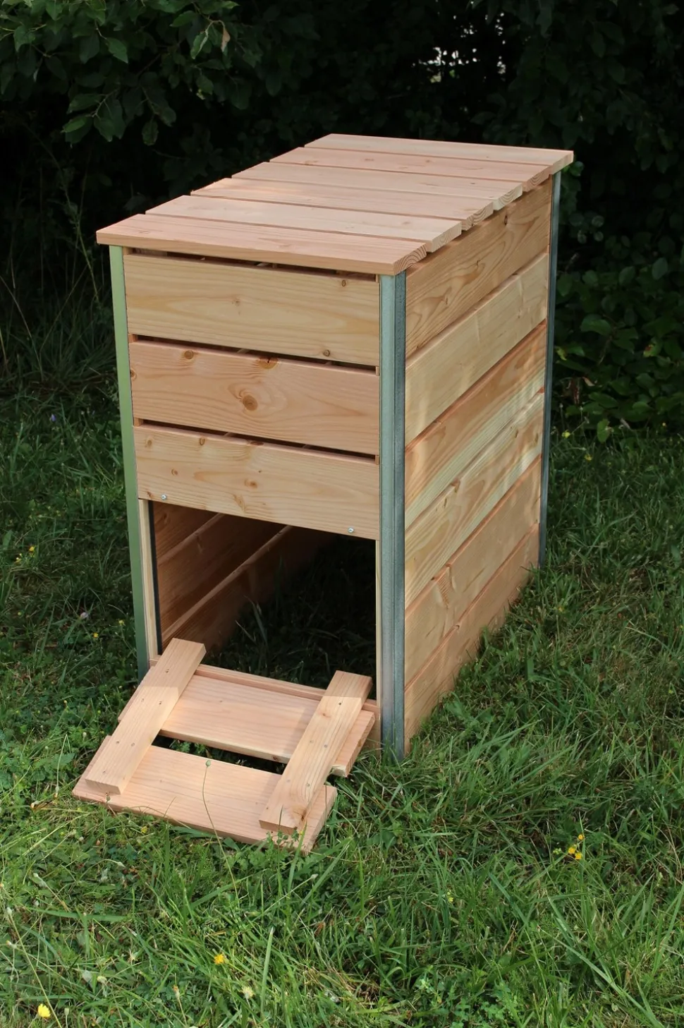 MON PETIT POTAGER - Composteur bois Douglas 246L STEEL - L80xl45x82 cm - Epaisseur 19mm