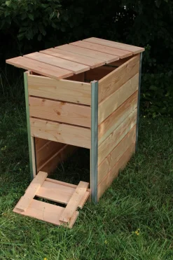 MON PETIT POTAGER - Composteur bois Douglas 246L STEEL - L80xl45x82 cm - Epaisseur 19mm