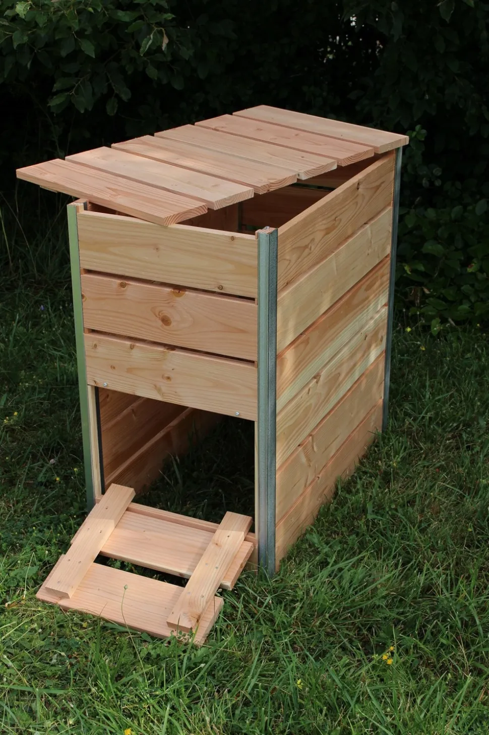 MON PETIT POTAGER - Composteur bois Douglas 246L STEEL - L80xl45x82 cm - Epaisseur 19mm
