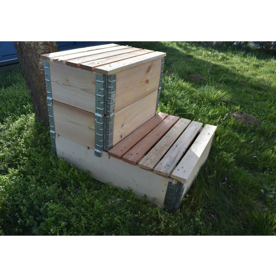 MULTITANKS - Composteur évolutif en bois naturel de 192 litres 800x600mm