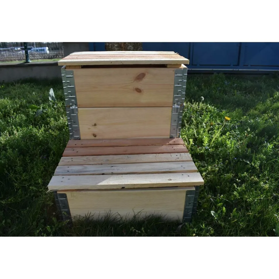 MULTITANKS - Composteur évolutif en bois naturel de 192 litres 800x600mm