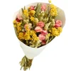NATURALYS - Bouquet de fleurs séchées prestige mix jaune rose 50 cm