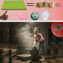 NEO SOLVO - Lot de 2 - tapis qui remplace la litière pour cochon d'inde et lapin - absorbant, imperméable, passe en machine 70 x 35 cm