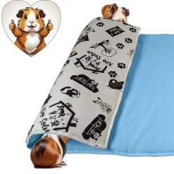 NEO SOLVO - Lot de 4 - tapis pour cochon d'inde et lapin en polaire 120 x 60 cm - polaire absorbant, lavable en machine, economique
