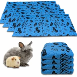 NEO SOLVO - Lot de 4 - tapis qui remplace la litière pour cochon d'inde et lapin - absorbant, imperméable, passe en machine 105 x 105 cm