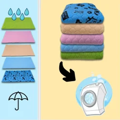 NEO SOLVO - Lot de 4 - tapis qui remplace la litière pour cochon d'inde et lapin - absorbant, imperméable, passe en machine 70 x 35 cm