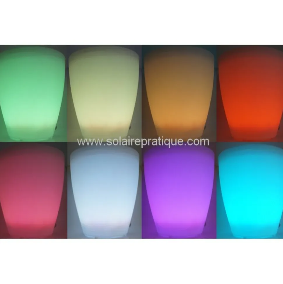 NEW GARDEN - Pot lumineux violeta 40 smarttech, recharge solaire ou usb, avec telecommande