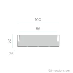 NEWGARDEN - Jardinière jara 100x35x32cm - anthracite