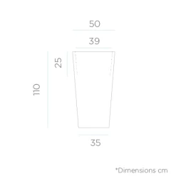NEWGARDEN - Pot lumineux melisa 50 solaire+batterie rechargeable led rgb avec télécommande 50x50x110cm