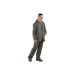 NOTRE SELECTION - Ensemble de pluie veste et pantalon double enduction pvc vert tl 50201