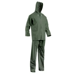 NOTRE SELECTION - Ensemble de pluie veste et pantalon double enduction pvc vert t2xl 50203