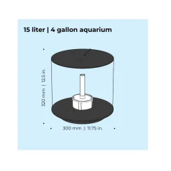 Oase aquarium rond 15l led noir - tube 15 led black