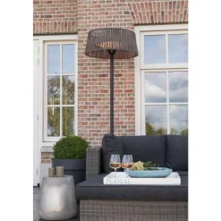OUTTRADE - Chauffage halogène extérieur ARTIX CORDA 2100 en acier brun - D.60 cm