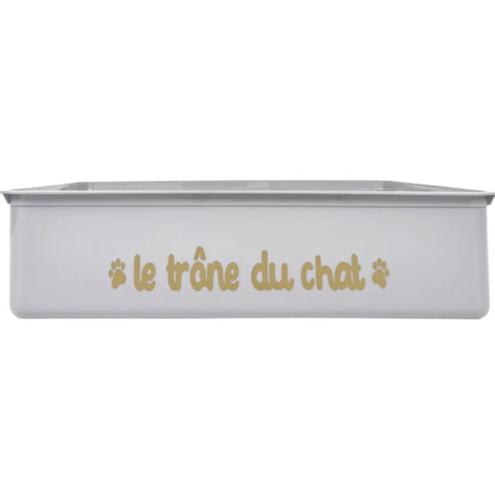 PARIS PRIX - Bac à litière & pelle "chat" 42cm gris