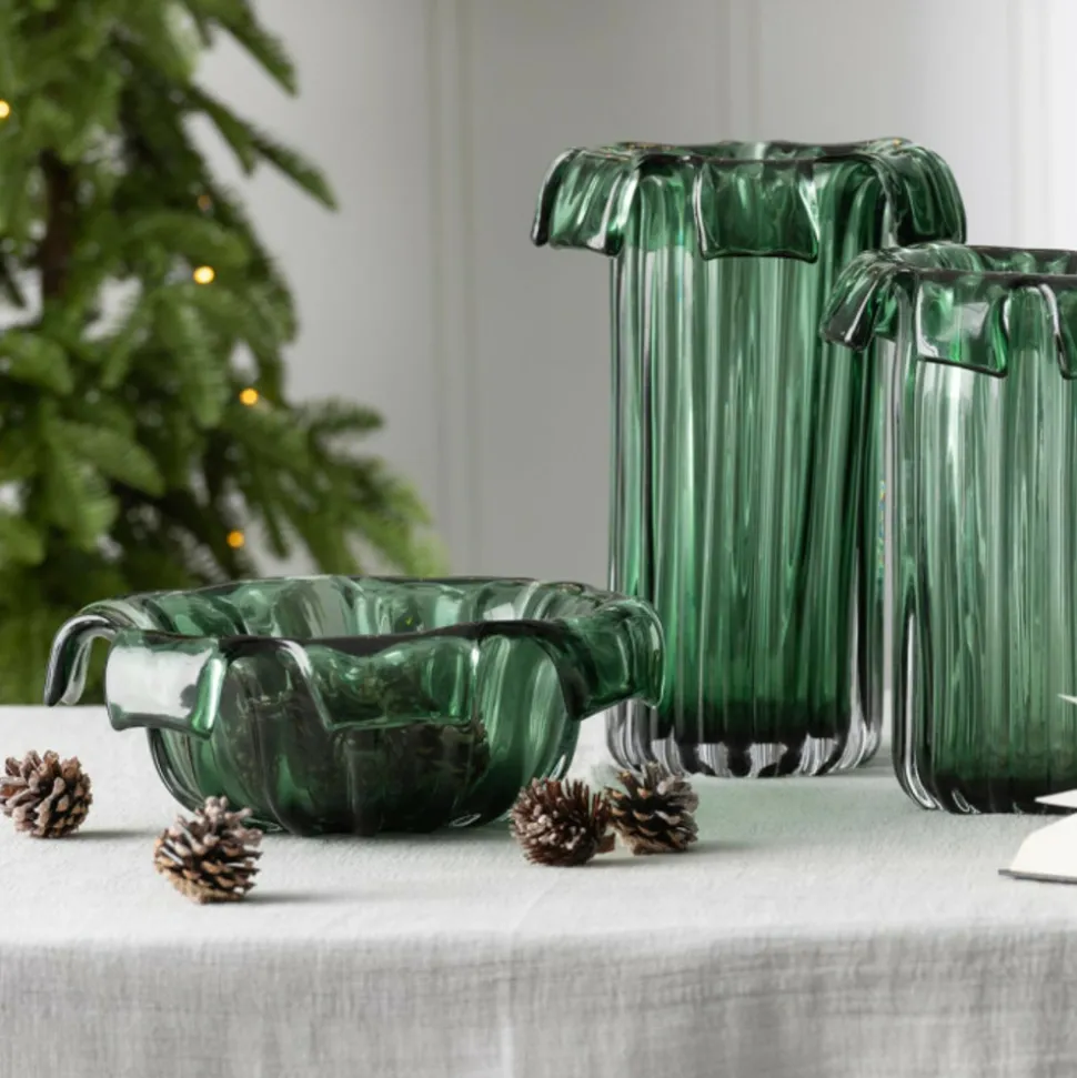 PARIS PRIX - Coupelle design en verre "retro" 28cm vert