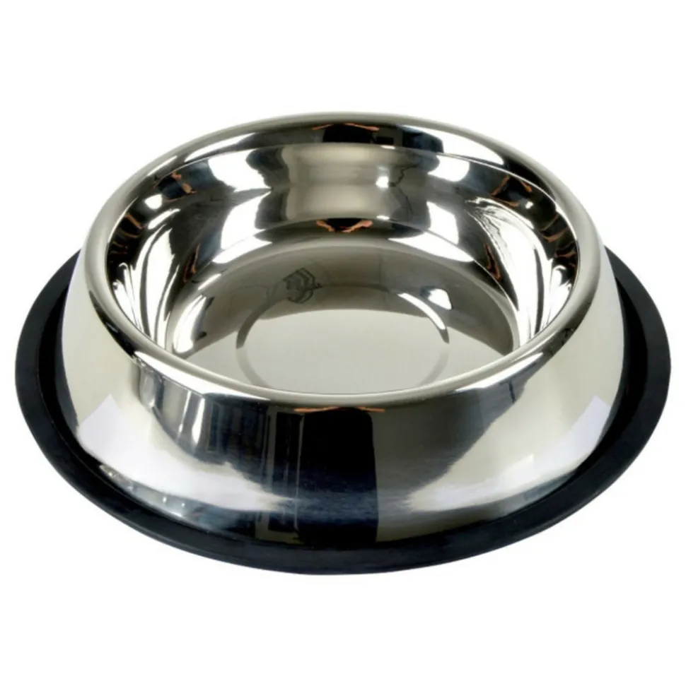 PARIS PRIX - Gamelle antidérapante chien & chat "inox" 25cm argent