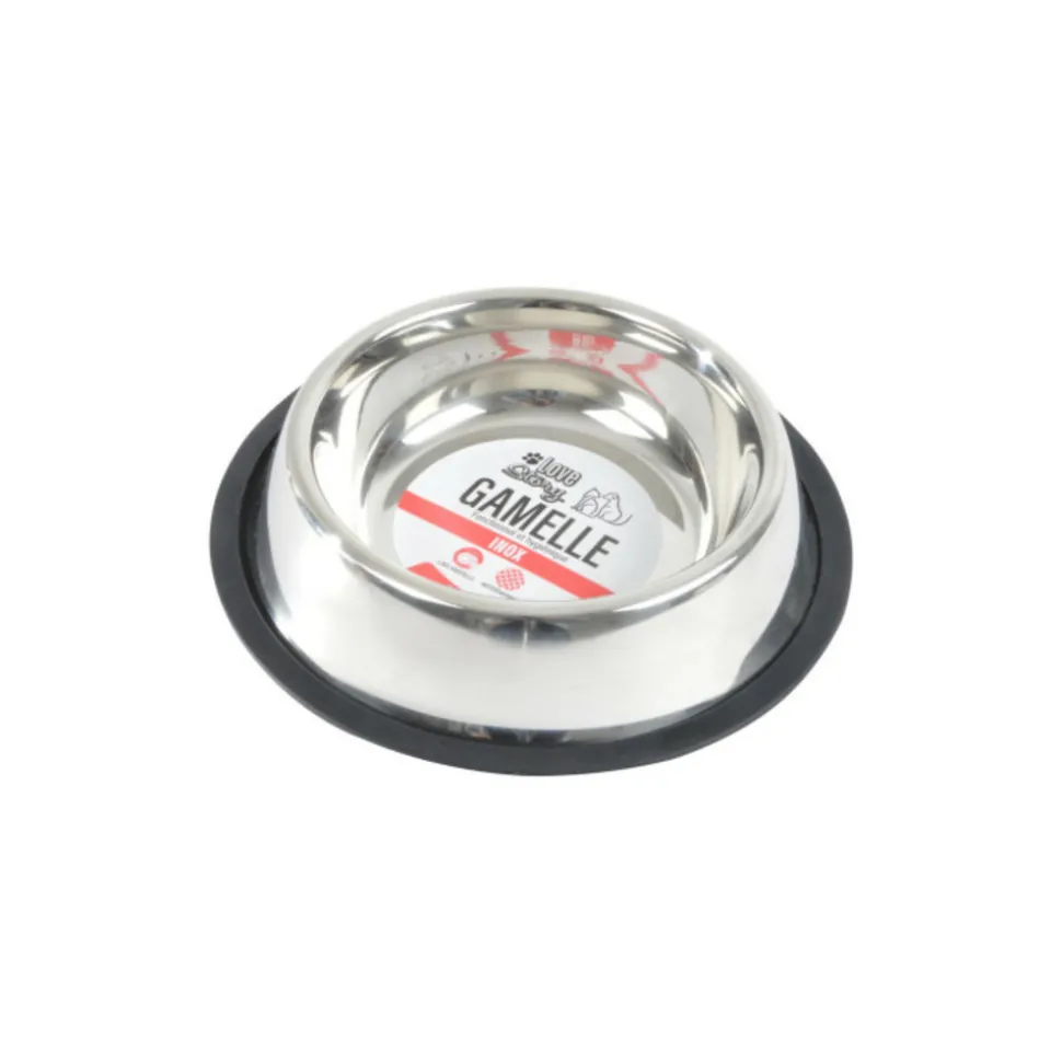PARIS PRIX - Gamelle antidérapante chien & chat "inox" 25cm argent