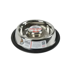 PARIS PRIX - Gamelle anti-glouton chien & chat "inox" 25cm argent