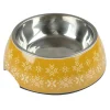 PARIS PRIX - Gamelle pour chien & chat "ethnic" 17cm moutarde