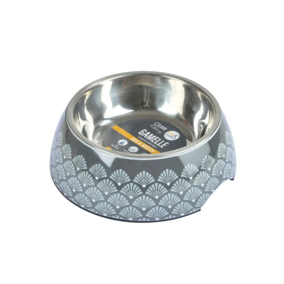 PARIS PRIX - Gamelle pour chien & chat "new art" 17cm anthracite