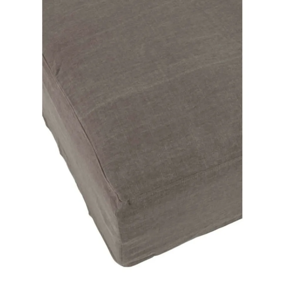 PARIS PRIX - Housse pour pouf "monaco" 105x105cm taupe