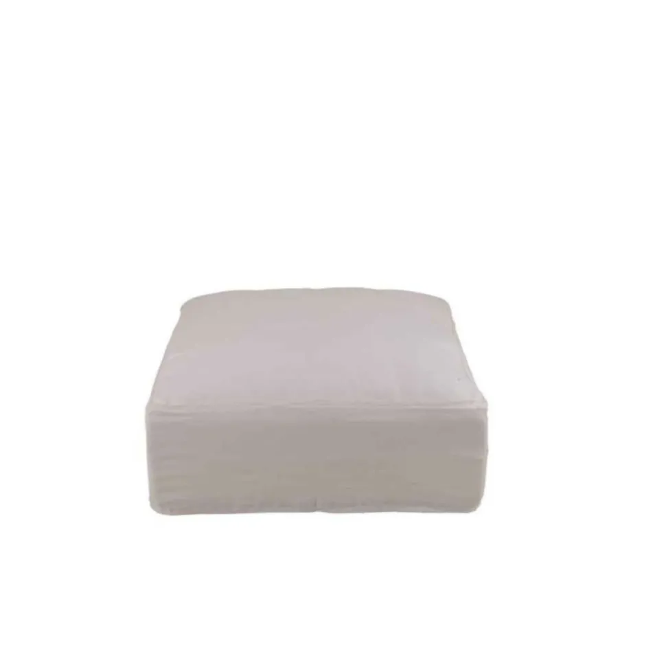 PARIS PRIX - Housse pour pouf "monaco" 105x105cm blanc