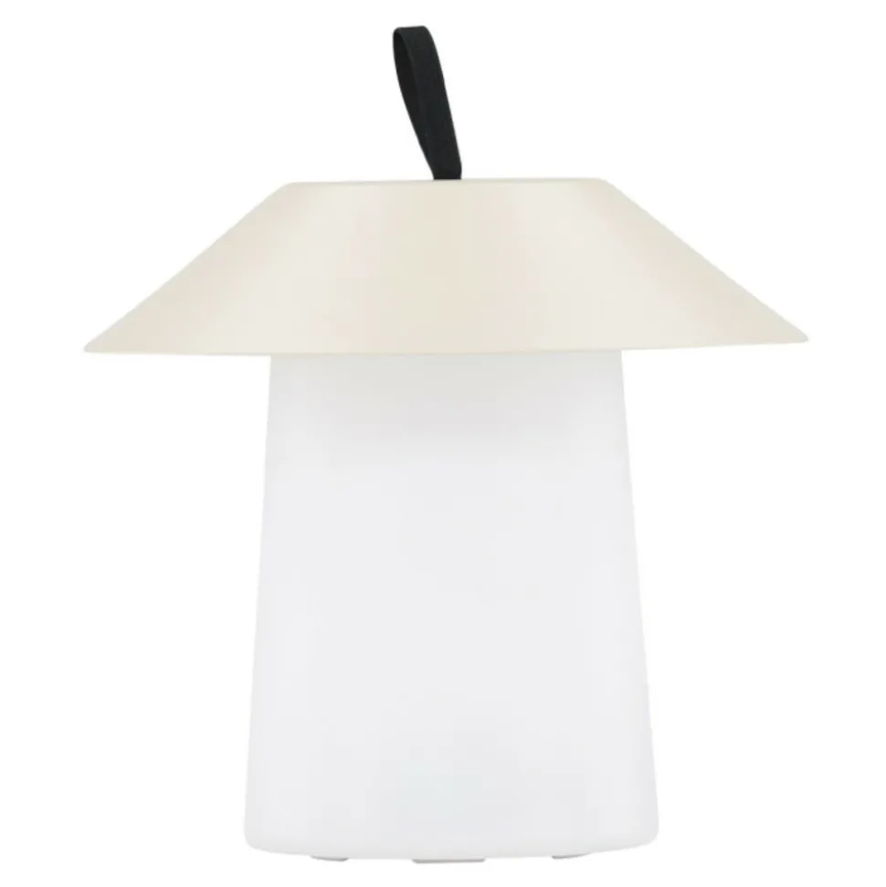 PARIS PRIX - Lampe à poser d'extérieur led "rubu" 26cm beige