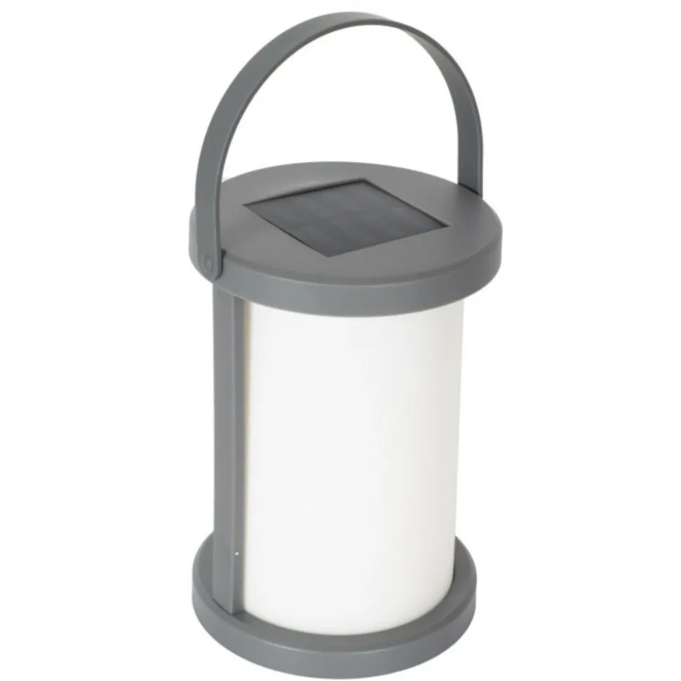 PARIS PRIX - Lampe solaire extérieur "clara" 18cm gris