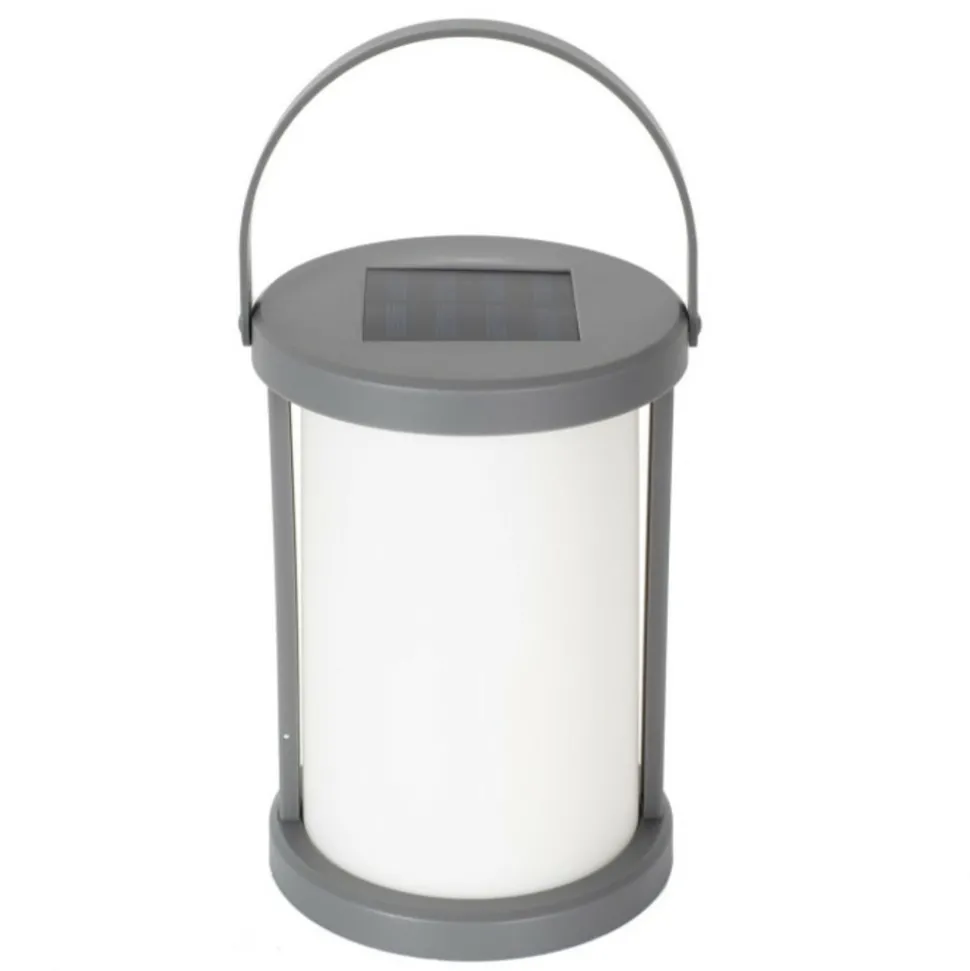 PARIS PRIX - Lampe solaire extérieur "clara" 18cm gris