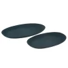 PARIS PRIX - Lot de 2 plateaux en métal "lise" 54cm bleu