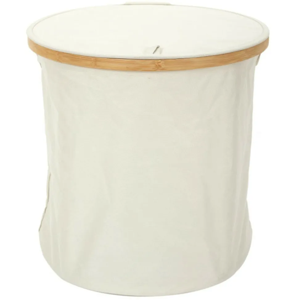 PARIS PRIX - Panier de rangement rond "cerclage" 38cm beige