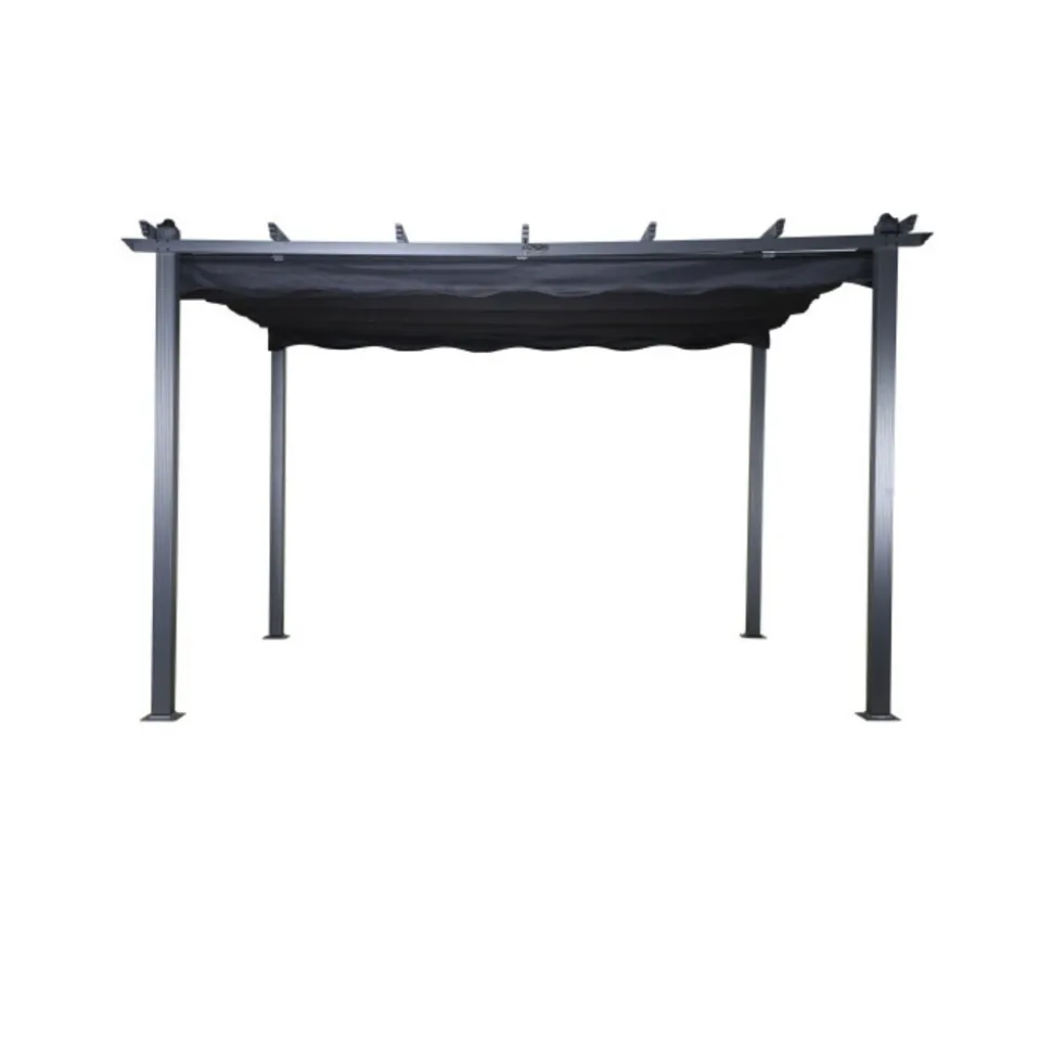 PARIS PRIX - Pergola avec toit "lazio" 395cm noir