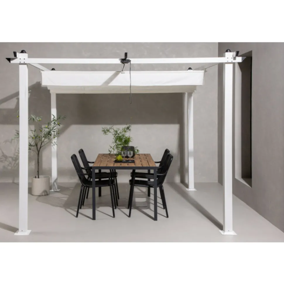PARIS PRIX - Pergola avec toit "lazio" 295cm blanc