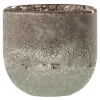 PARIS PRIX - Photophore en verre design "scavo" 10cm gris