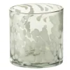 PARIS PRIX - Photophore en verre "tâche" 12cm gris & blanc