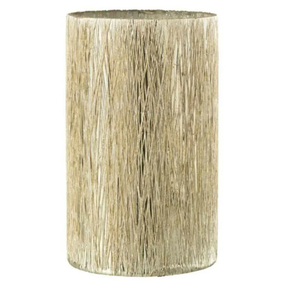 PARIS PRIX - Photophore en verre design "nelly" 20cm argent