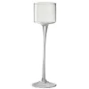 PARIS PRIX - Photophore sur pied "verre" 33cm transparent
