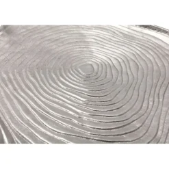 PARIS PRIX - Plateau décoratif "wood art" 39cm argent
