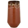 PARIS PRIX - Vase allongé en céramique "aline" 40cm rouge
