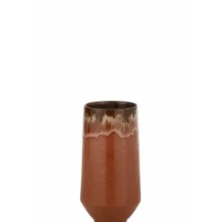 PARIS PRIX - Vase allongé en céramique "aline" 40cm rouge