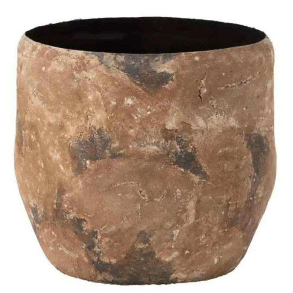 PARIS PRIX - Vase design en métal "effy" 39cm marron