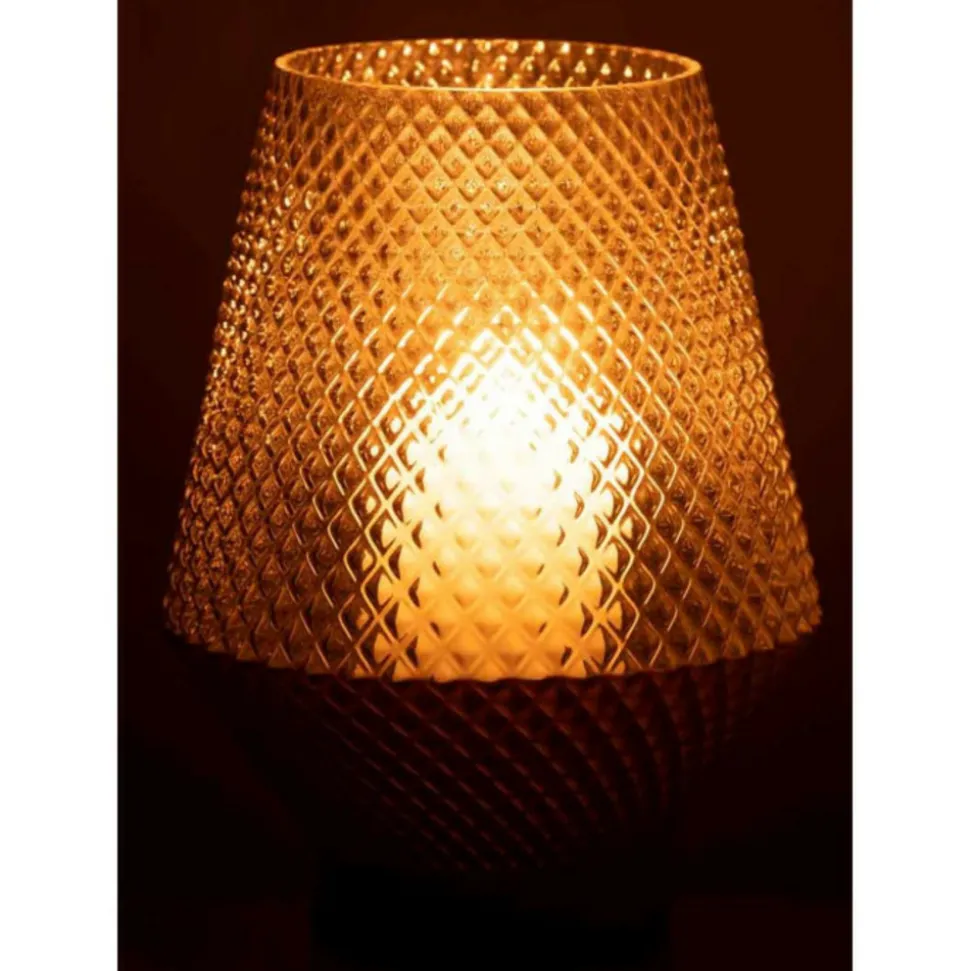 PARIS PRIX - Vase design en verre "vuoto" 27cm gris