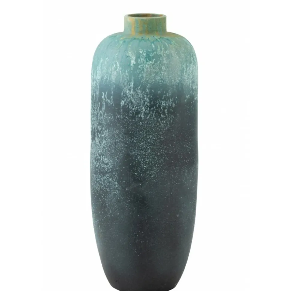 PARIS PRIX - Vase design en céramique "vintage" 93cm bleu