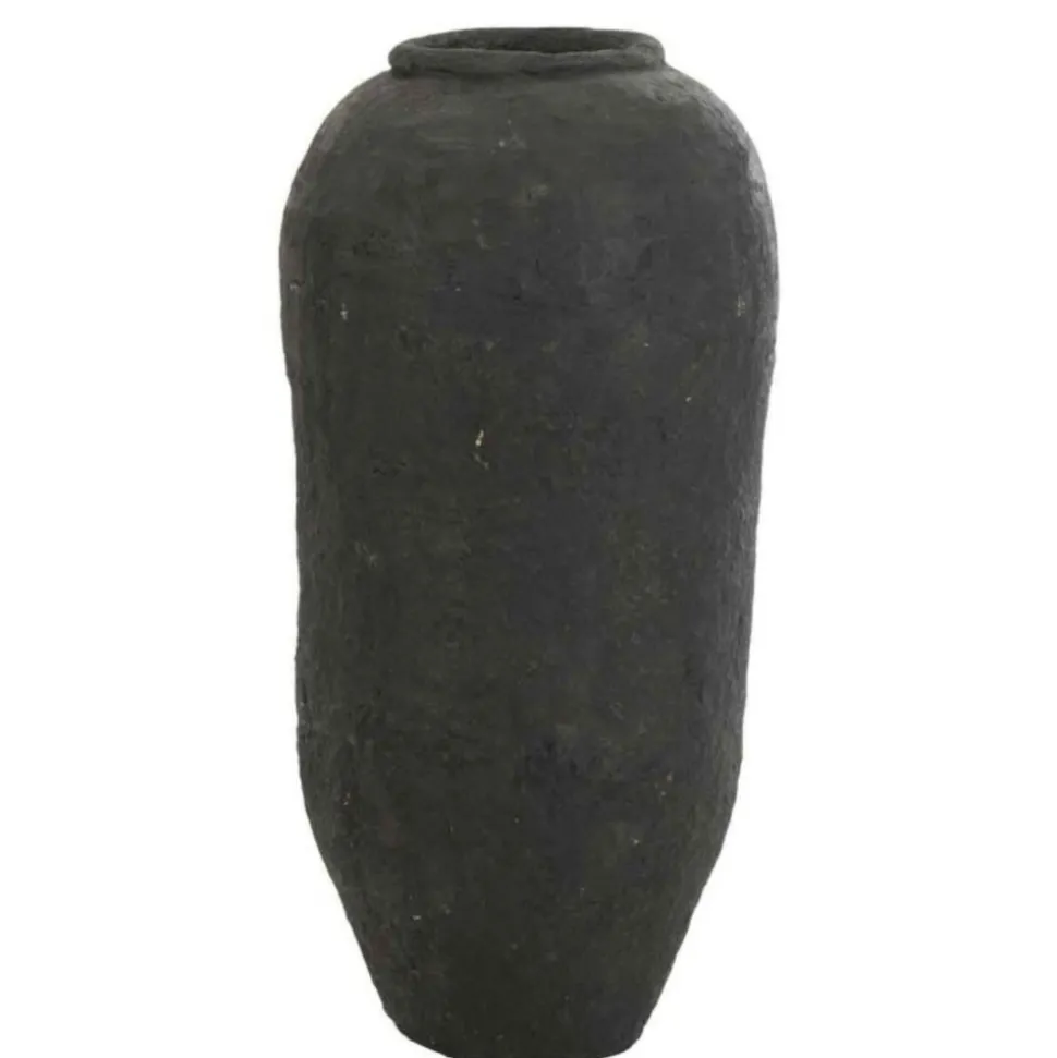 PARIS PRIX - Vase design "papier mâché" 99cm noir