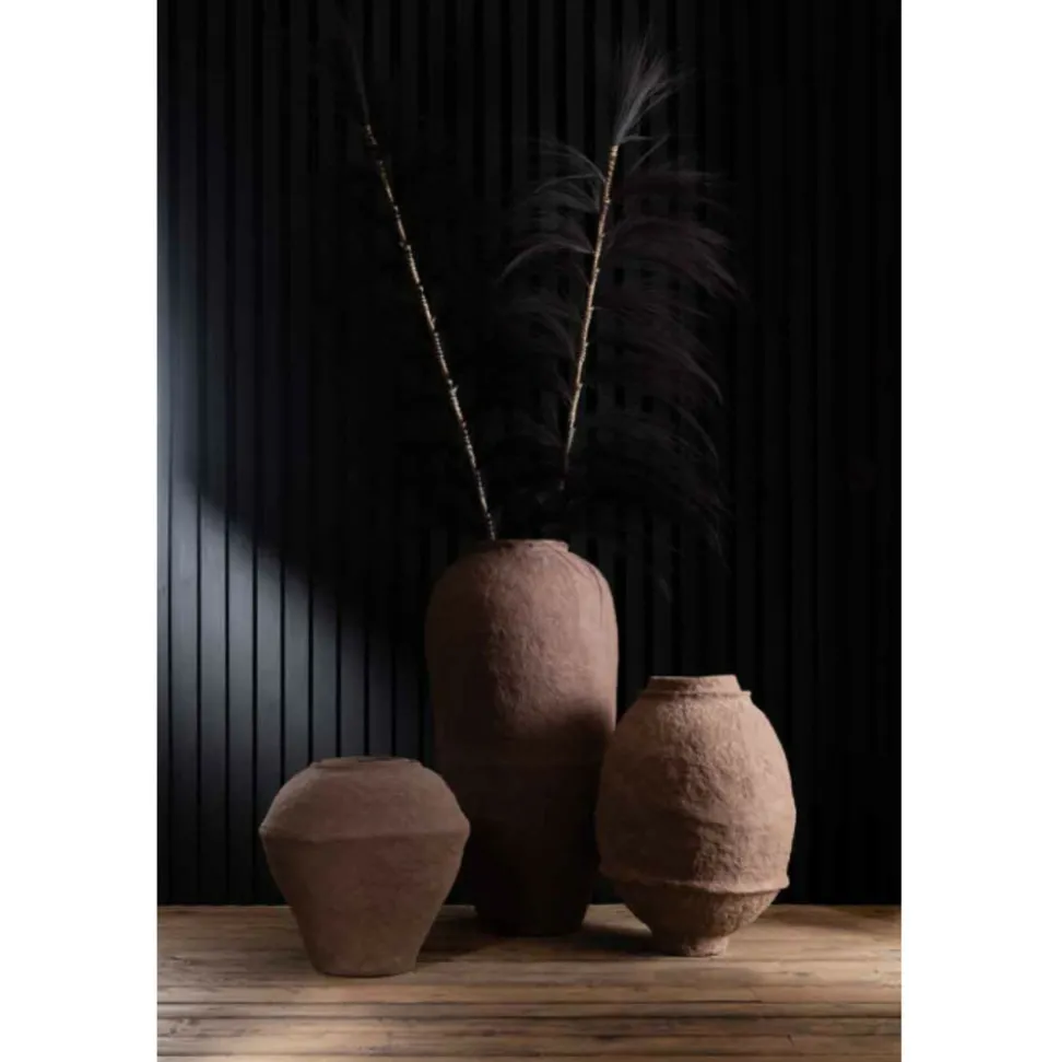 PARIS PRIX - Vase design "papier mâché" 47cm marron